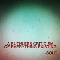 Sole, A Ruthless Criticism Of Everything Existing